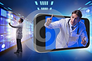 The telemedicine concept with doctor and smartphone