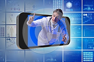 The telemedicine concept with doctor and smartphone