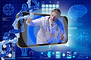 The telemedicine concept with doctor and smartphone