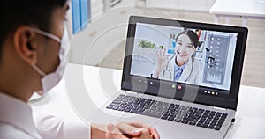 Telemedicine concept with laptop