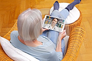 Telemedicine senior woman online consultation photo