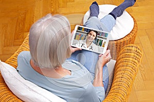 Telemedicine senior woman online consultation