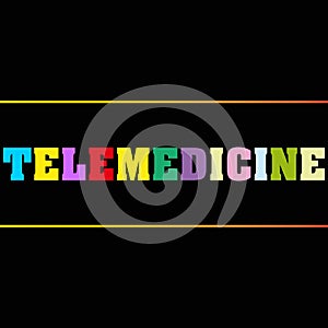 telemedicine word block on black