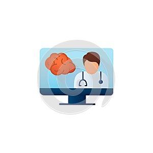 Teleneurology flat icon