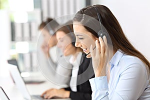 Teleoperator working at call center