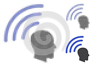 Telepathy Waves Halftone Dotted Icon