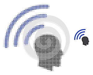 Telepathy Waves Halftone Dotted Icon