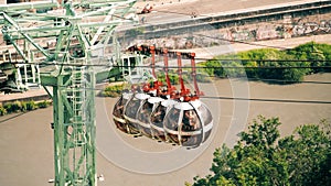 Telepherique de Grenoble Bastille or Crenoble's cable car on the Isere River background photo