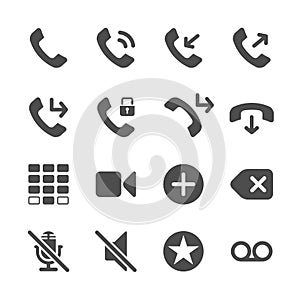 Telephone application icon set, vector eps10