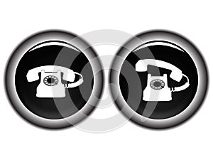 Telephone black icons against white