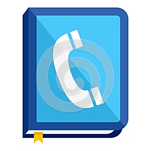 Telephone Book Flat Icon Isolated on White