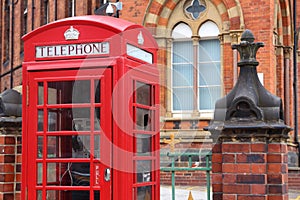 Telephone booth in Leeds UK