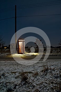 Telephone Box at night