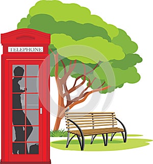 Telephone box in the park