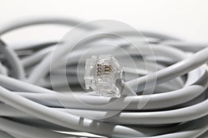 Telephone cable RJ11 with plug photo
