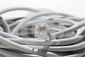 Telephone cable RJ11 with plug