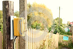 Telephone call box scene.