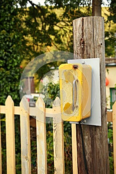 Telephone call box scene.