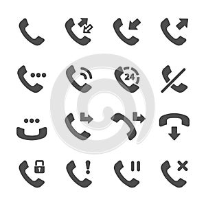 Telephone call icon set, vector eps10