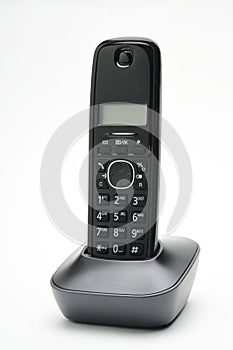 Telephone for calls to urban and long-distance lines on a white background