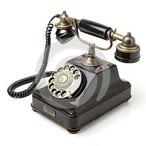 Telephone classic device isolated on white background photo