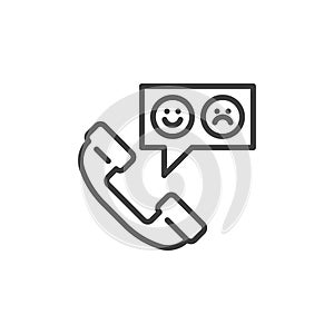 Telephone customer feedback line icon