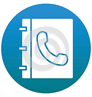 Telephone Directory Isolated Vector with Line and Fill Icon