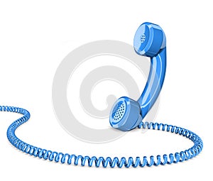Telephone handset on white
