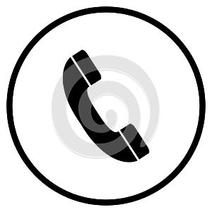 Telephone Hotline Icon in Circle
