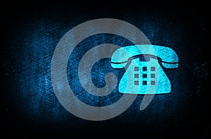 Telephone icon abstract blue background illustration digital texture design concept
