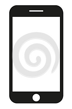 Telephone icon with blank screen for design. Mobile phone vector illustrator