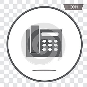 Telephone icon isolated on background.