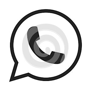 Telephone icon symbol, vector, whatsapp logo symbol. Phone pictogram, flat vector sign isolated on white background