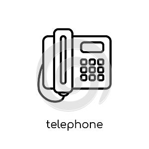 Telephone icon. Trendy modern flat linear vector Telephone icon