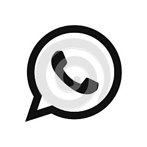 Whatsapp logo icon vector. Simple telephone sign in modern design style for web site and mobile app. EPS10