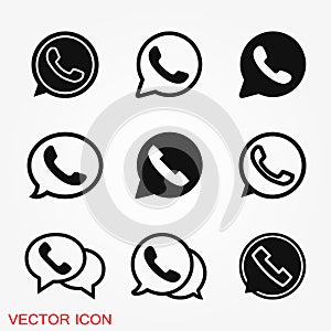 Telephone icon, Whatsapp icon vector sign symbol for design