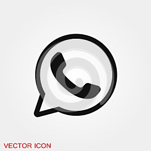 Telephone icon, Whatsapp icon vector sign symbol for design