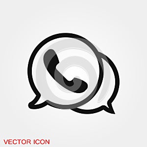 Telephone icon, Whatsapp icon vector sign symbol for design