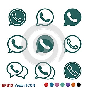 Telephone icon, Whatsapp icon vector sign symbol for design