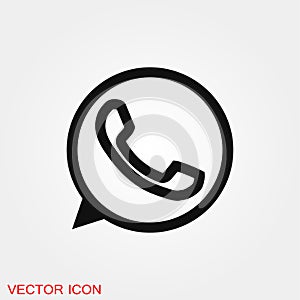 Telephone icon, Whatsapp icon vector sign symbol for design