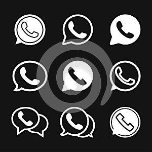 Telephone icon, Whatsapp icon vector sign symbol for design