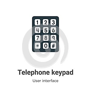 Telephone keypad vector icon on white background. Flat vector telephone keypad icon symbol sign from modern user interface