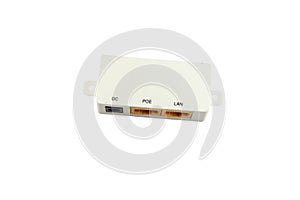 Telephone line splitter isolated on a white background