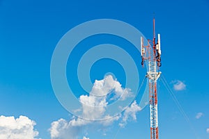 Telephone mast on Blue sky
