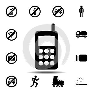 telephone, phone, blower icon. Simple outline vector element of ban, prohibition, forbiddance set icons for UI and UX, website or