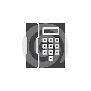 Telephone, phone icon vector, filled flat sign, solid pictogram isolated on white.