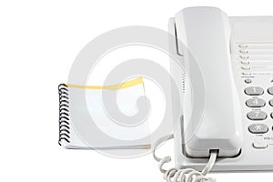 Telephone and phonebook.