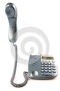 Telephone with receiver of the hook