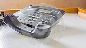 telephone with receiver off hook