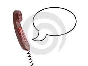 Telephone receiver and speech bubble